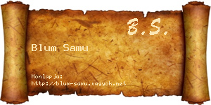 Blum Samu névjegykártya